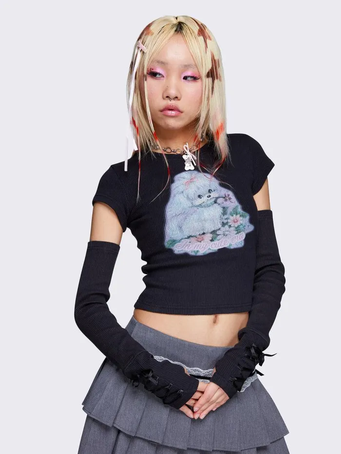 Cute Era Detachable Sleeves Top Women Minga London Tops and TShirts