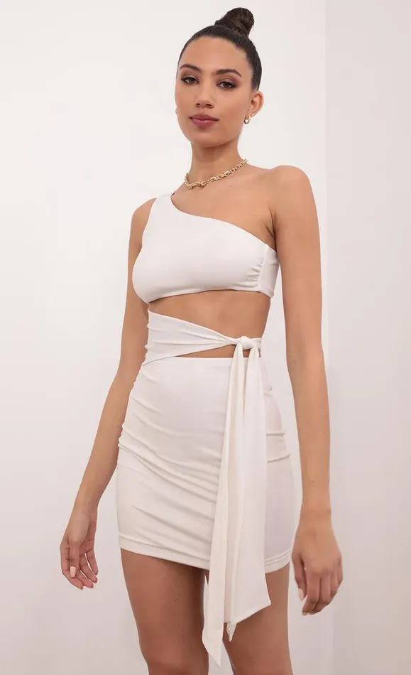 Cutout Dress Ivory Shimmer Women LUCY IN THE SKY Mini Dresses