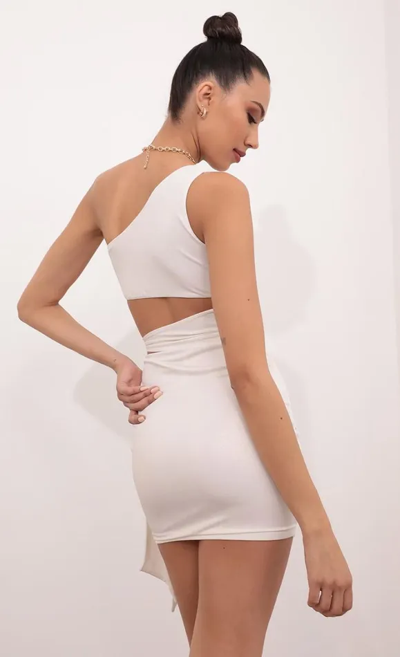 Cutout Dress Ivory Shimmer Women LUCY IN THE SKY Mini Dresses