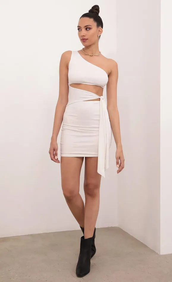 Cutout Dress Ivory Shimmer Women LUCY IN THE SKY Mini Dresses