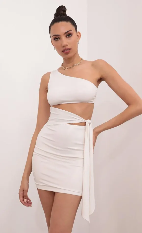 Cutout Dress Ivory Shimmer Women LUCY IN THE SKY Mini Dresses