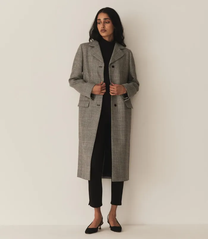 DEN Coats and Jackets Women Bellingham Coat Wickham Houndstooth Plaid