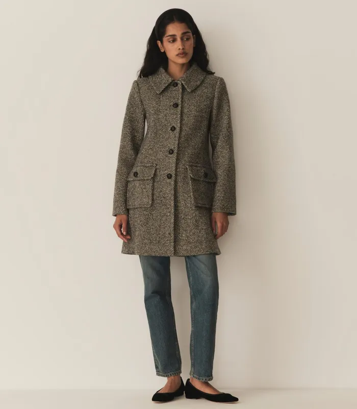 DEN Coats and Jackets Women Bonnaire Coat Herringbone DEN Coats and Jackets Women Bonnaire Coat Herringbone