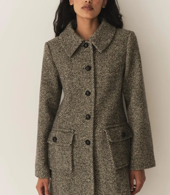 DEN Coats and Jackets Women Bonnaire Coat Herringbone DEN Coats and Jackets Women Bonnaire Coat Herringbone
