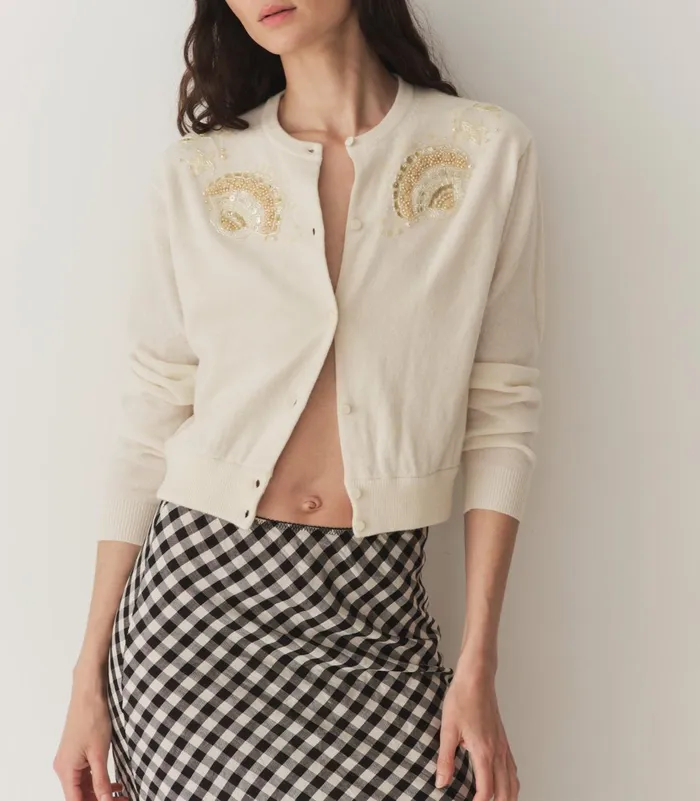 DEN Knitwear Women Andrina Cardigan Eggshell
