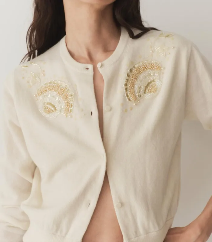 DEN Knitwear Women Andrina Cardigan Eggshell DEN Knitwear Women Andrina Cardigan Eggshell