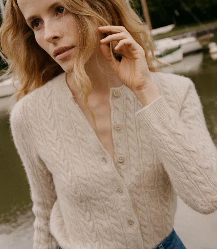 DEN Knitwear Women Dana Cable Cashmere Cardigan Cottage DEN Knitwear Women Dana Cable Cashmere Cardigan Cottage