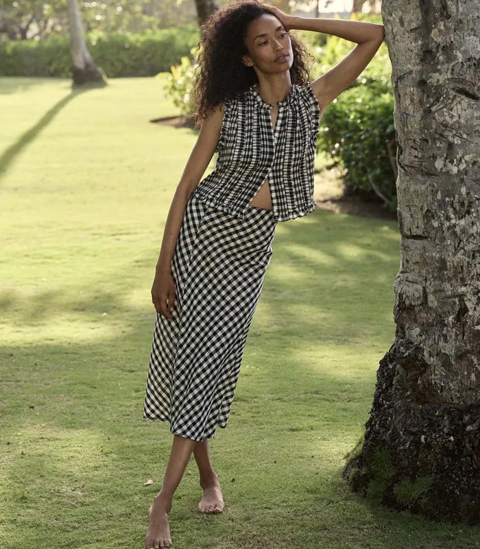DEN Skirts Women Elowen Skirt Marilyn Gingham