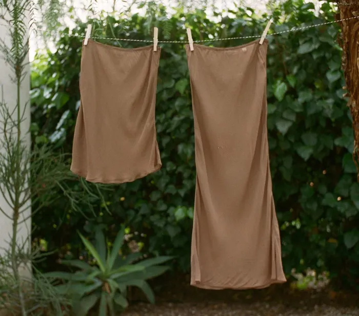 DEN Slips Women Mini Skirt Slip Carob