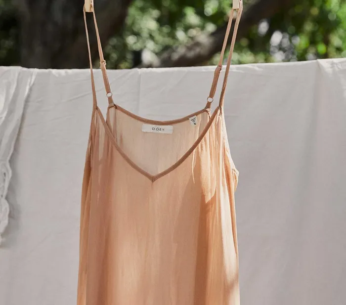 DEN Slips Women Short Deep VNeck Slip Sand Dollar