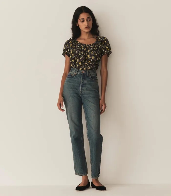 DEN Tops Women Frederica Top Noir Winding Blossoms DEN Tops Women Frederica Top Noir Winding Blossoms