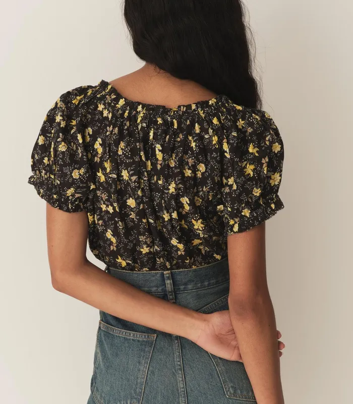 DEN Tops Women Frederica Top Noir Winding Blossoms DEN Tops Women Frederica Top Noir Winding Blossoms