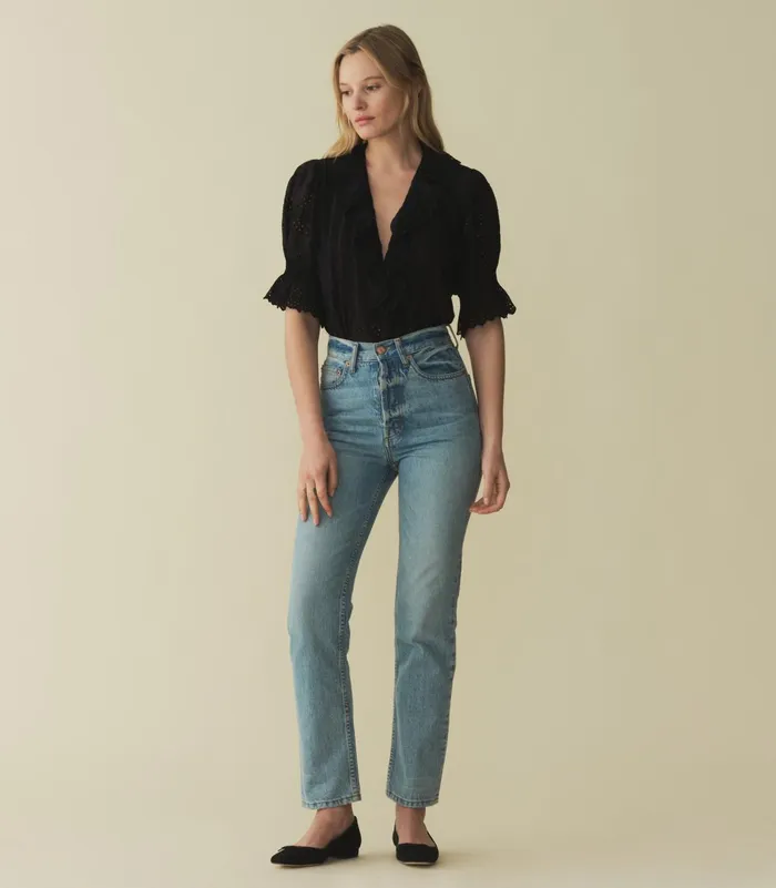 DEN Tops Women Henri Top Black Eyelet