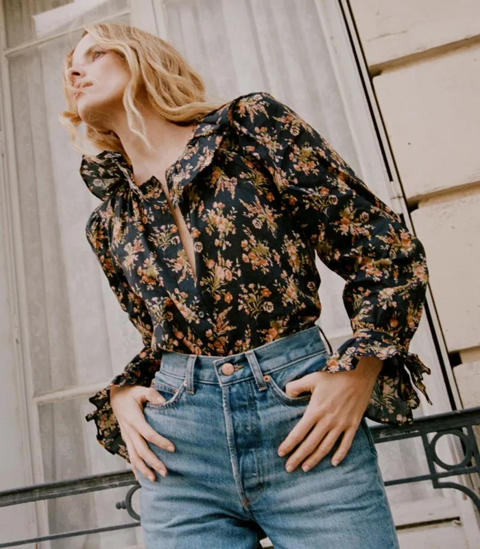 DEN Tops Women Jamie Top Foxglove Floral DEN Tops Women Jamie Top Foxglove Floral