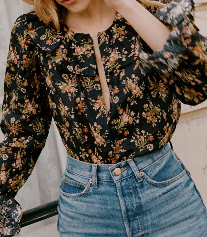 DEN Tops Women Jamie Top Foxglove Floral DEN Tops Women Jamie Top Foxglove Floral