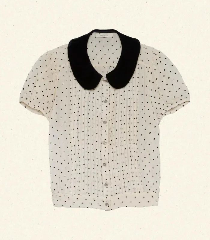 DEN Tops Women Madeline Top Mother Of Pearl Dot DEN Tops Women Madeline Top Mother Of Pearl Dot