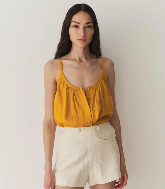 DEN Tops Women Nalina Linen Top Sunflower