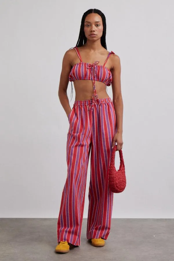 Damson Madder Coords Women Chlo Trousers 8211 Red Stripe