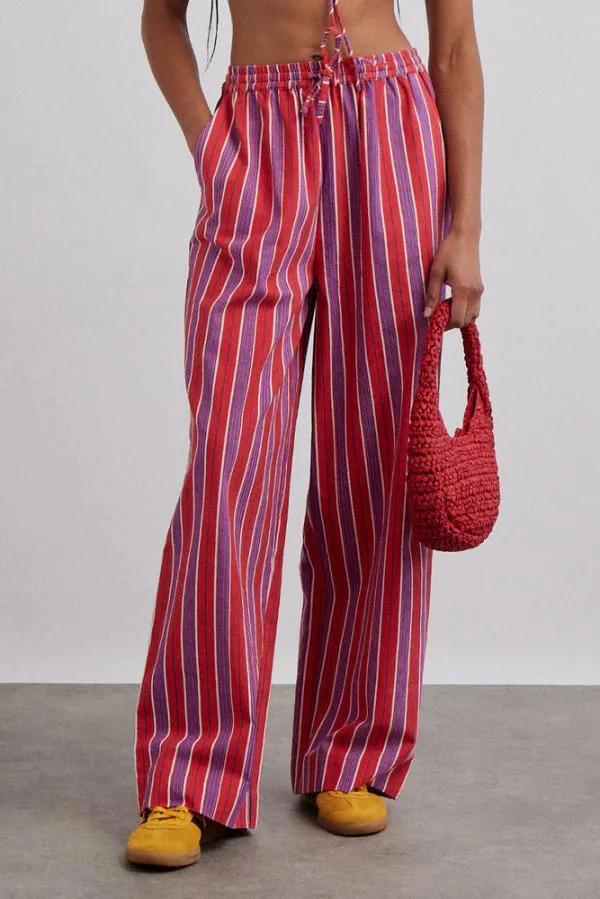 Damson Madder Coords Women Chlo Trousers 8211 Red Stripe