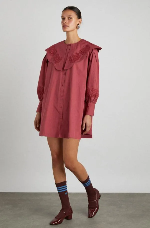 Damson Madder Dresses Women Mimi Mini Dress 8211 Plum Broderie