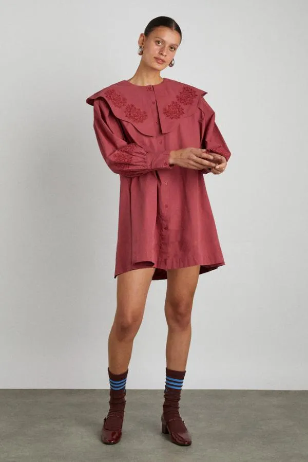 Damson Madder Dresses Women Mimi Mini Dress 8211 Plum Broderie