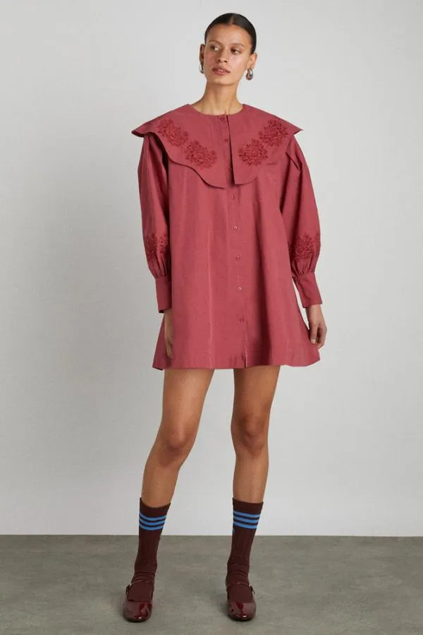 Damson Madder Dresses Women Mimi Mini Dress 8211 Plum Broderie