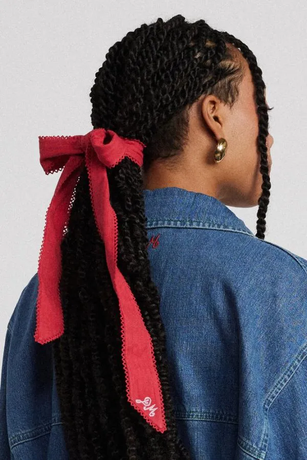 Damson Madder Hair Accessories Accessories Cotton Hair Bow 8211 Red