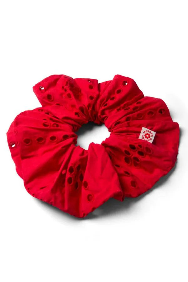 Damson Madder Hair Accessories Accessories Red Broderie Oversized Scrunchie