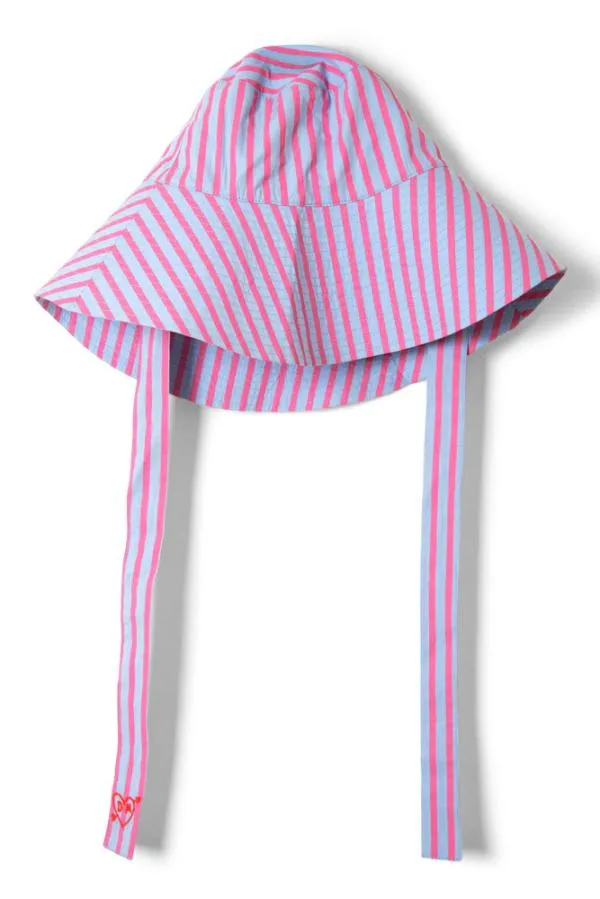 Damson Madder Hats Accessories Bucket Hat 8211 Pink and Blue Stripe