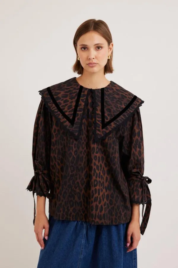 Damson Madder Tops Women Candice Blouse 8211 Leopard