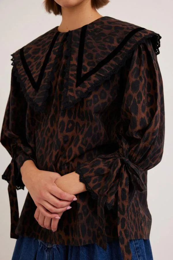 Damson Madder Tops Women Candice Blouse 8211 Leopard
