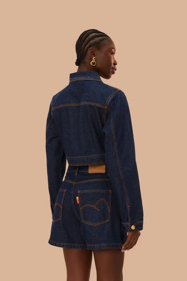 Dark Denim High Waist Skirt Women FARM Rio Skirts