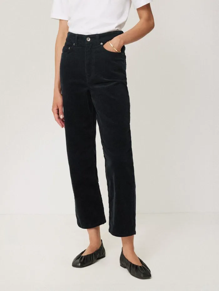 Delmont Cord Tapered Jean Navy Women Jigsaw Trousers