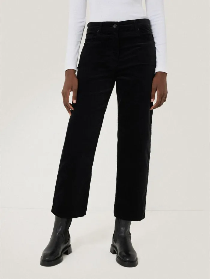 Delmont Velvet Tapered Jean Black Women Jigsaw Trousers