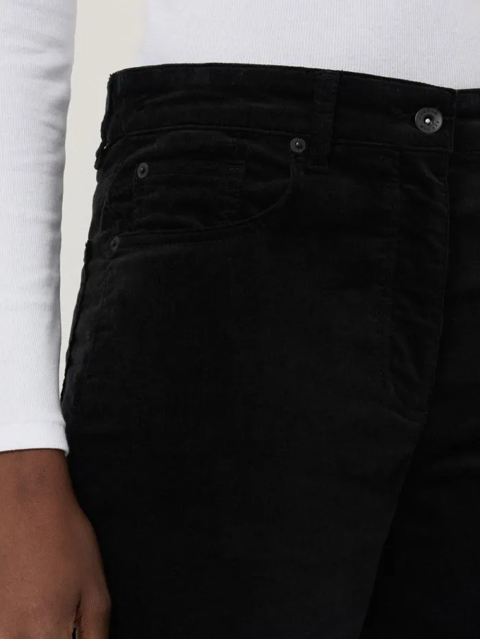 Delmont Velvet Tapered Jean Black Women Jigsaw Trousers