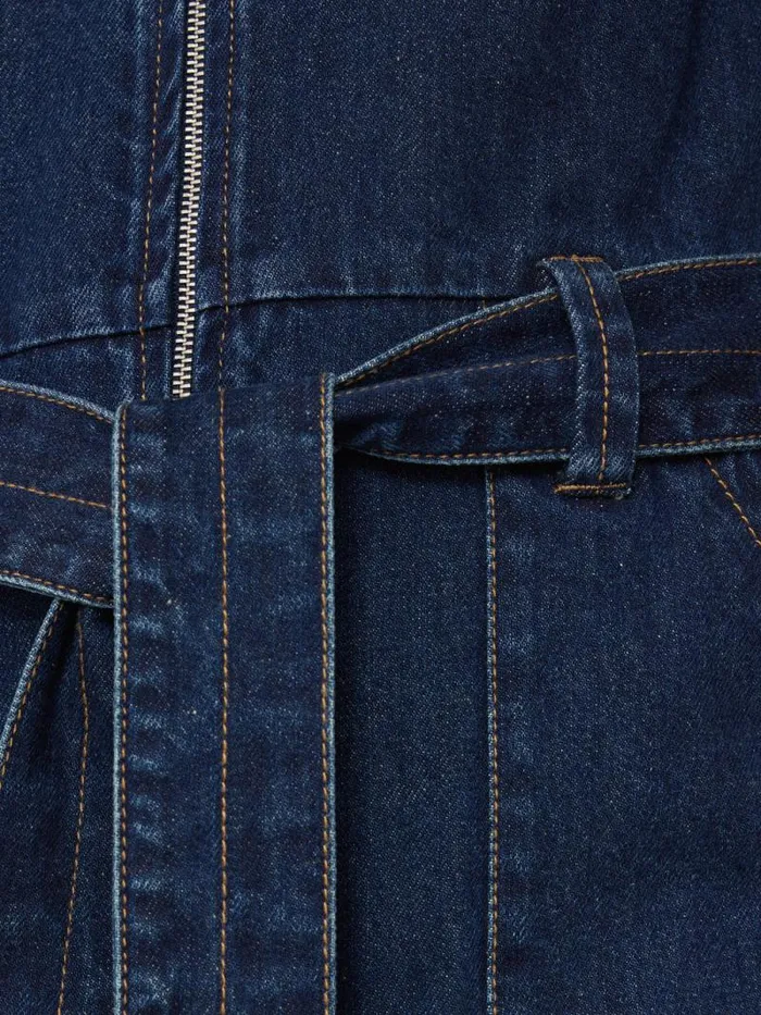 Denim Zip Front Jumpsuit Indigo Women Jigsaw Denim