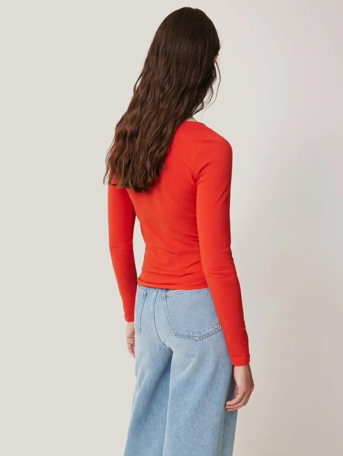 Double Front Ballet Neck Top Spice Orange Women Jigsaw Pyjamas and Loungewear