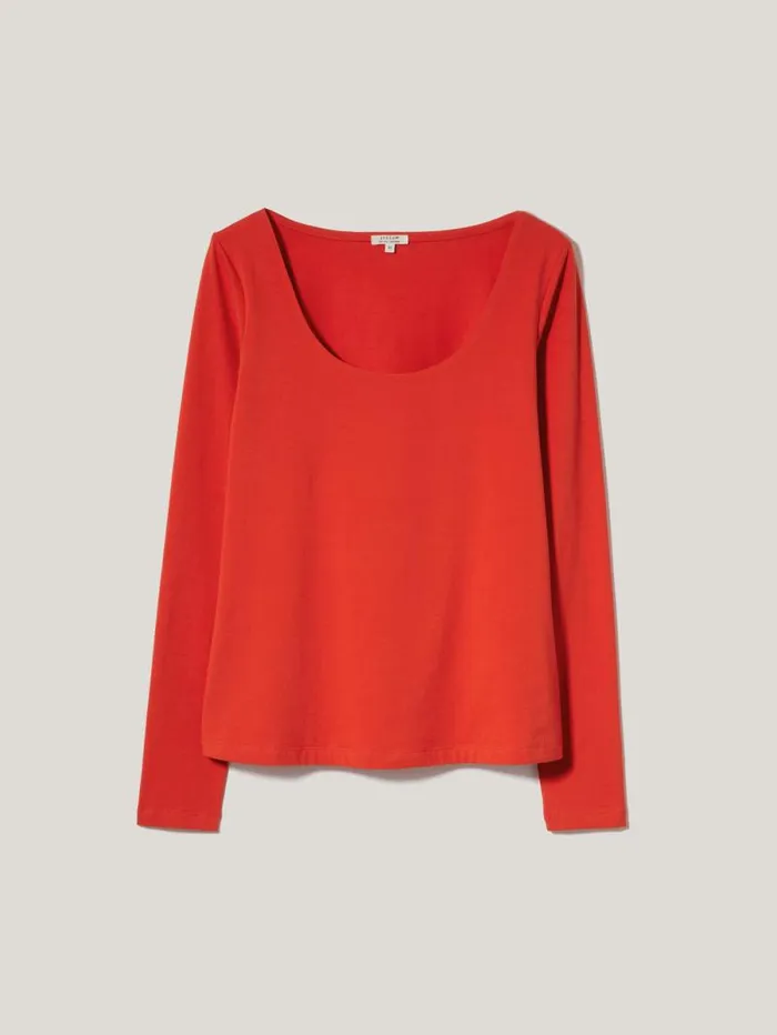 Double Front Ballet Neck Top Spice Orange Women Jigsaw Pyjamas and Loungewear