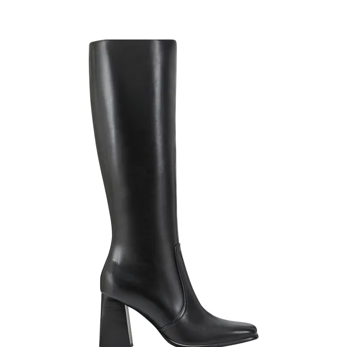 Dreeam Block Heeled Boot Black Leather Boots and Booties Marc Fisher Women