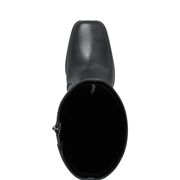 Dreeam Block Heeled Boot Black Leather Boots and Booties Marc Fisher Women