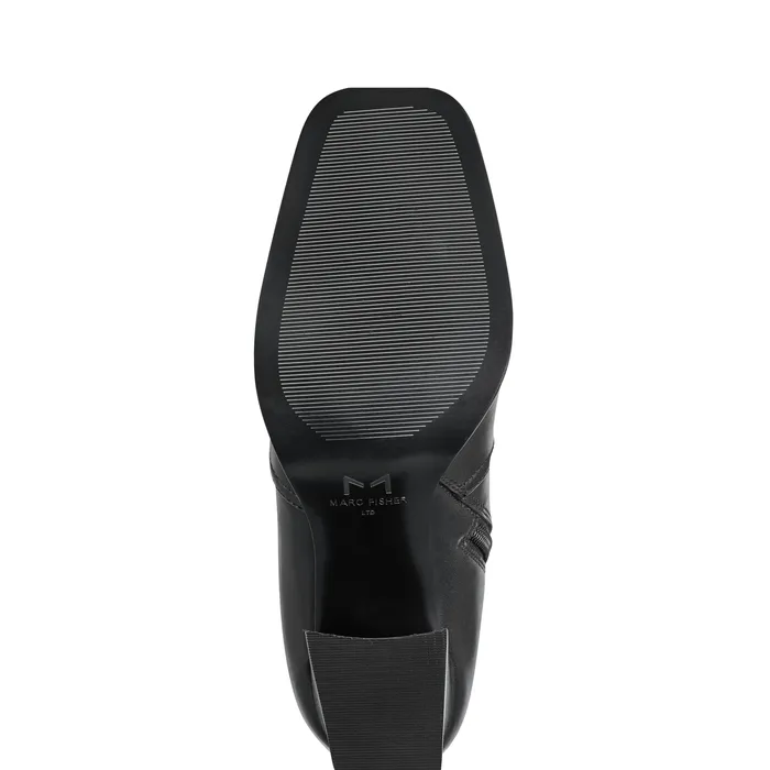 Dreeam Block Heeled Boot Black Leather Boots and Booties Marc Fisher Women
