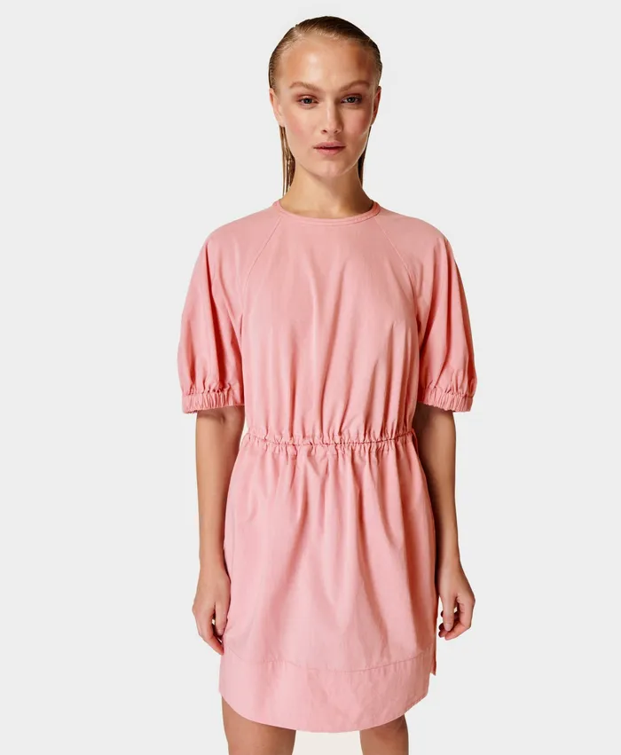 Dresses and Jumpsuits Women Sweaty Betty Loren Poplin Mini Dress Lox Pink Chambray