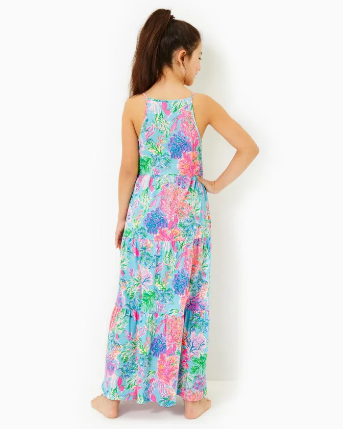 Dresses and Rompers Girls Lilly Pulitzer Girls Harleigh Maxi Dress Celestial Blue Cay To My Heart