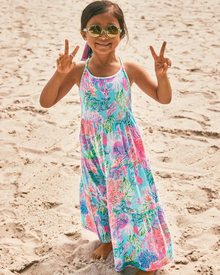 Dresses and Rompers Girls Lilly Pulitzer Girls Harleigh Maxi Dress Celestial Blue Cay To My Heart
