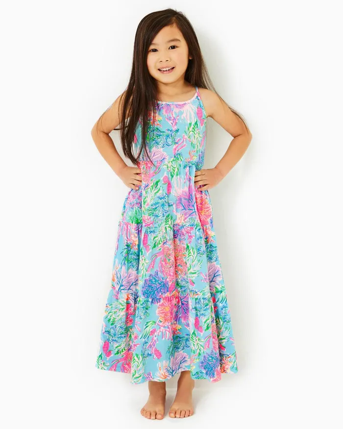 Dresses and Rompers Girls Lilly Pulitzer Girls Harleigh Maxi Dress Celestial Blue Cay To My Heart