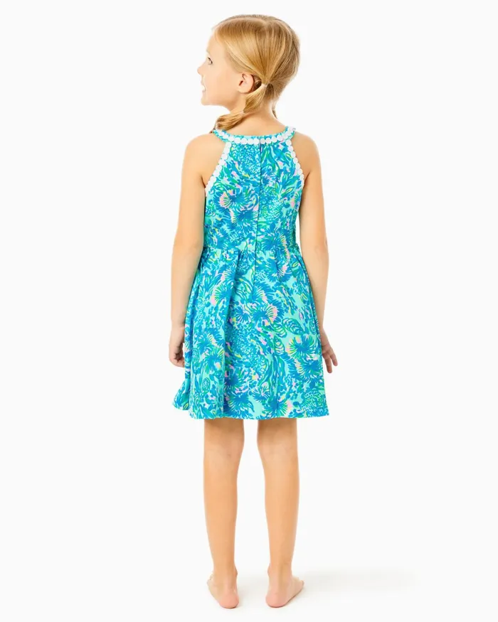 Dresses and Rompers Girls Lilly Pulitzer Girls Little Kinley Dress Surf Blue Coral Of The Story Dresses and Rompers Girls Lilly Pulitzer Girls Little Kinley Dress Surf Blue Coral Of The Story