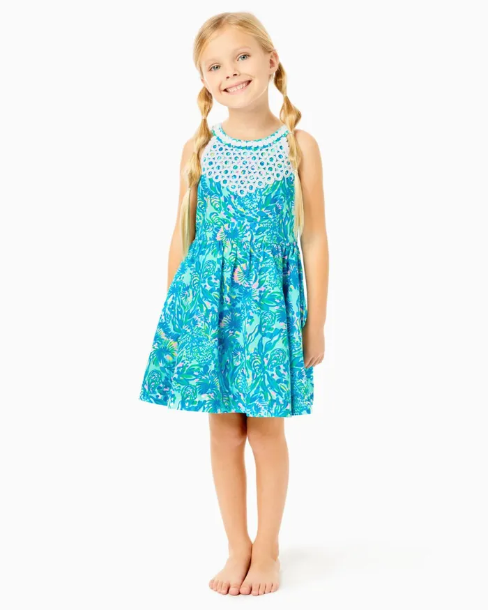 Dresses and Rompers Girls Lilly Pulitzer Girls Little Kinley Dress Surf Blue Coral Of The Story Dresses and Rompers Girls Lilly Pulitzer Girls Little Kinley Dress Surf Blue Coral Of The Story