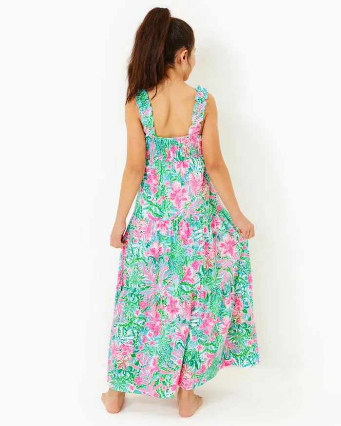 Dresses and Rompers Girls Lilly Pulitzer Girls Mini Hadly Maxi Dress Amalfi Blue Leaf It Wild Dresses and Rompers Girls Lilly Pulitzer Girls Mini Hadly Maxi Dress Amalfi Blue Leaf It Wild