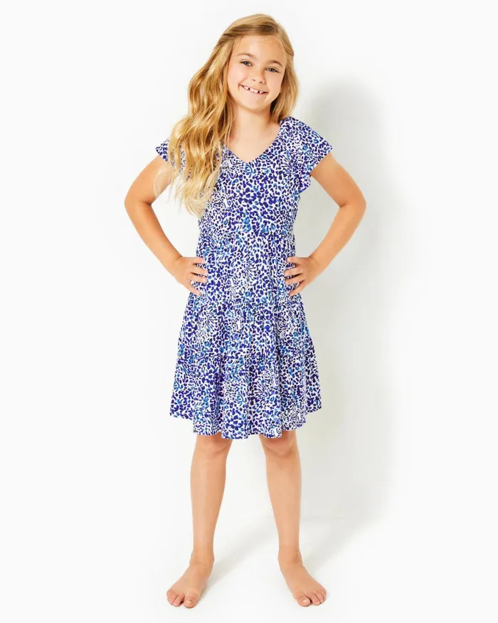 Dresses and Rompers Girls Lilly Pulitzer Girls Mini Kawai Tiered Dress Resort White Twisted Up