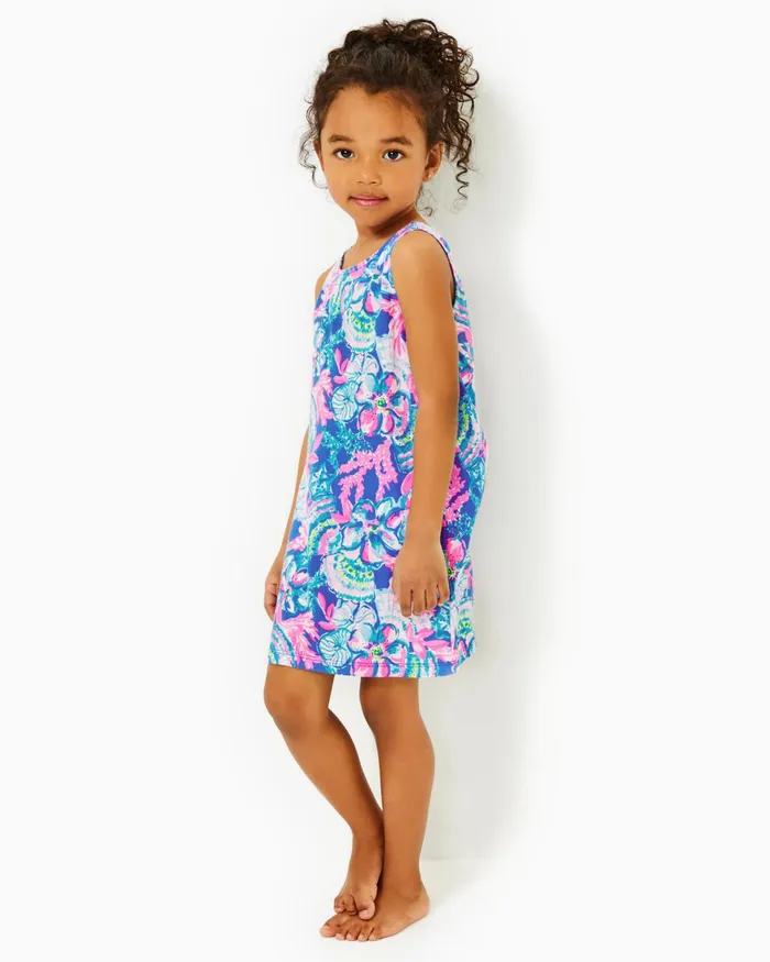 Dresses and Rompers Girls Lilly Pulitzer Girls Mini Kristen Dress Blue Tang Sitting Seaside